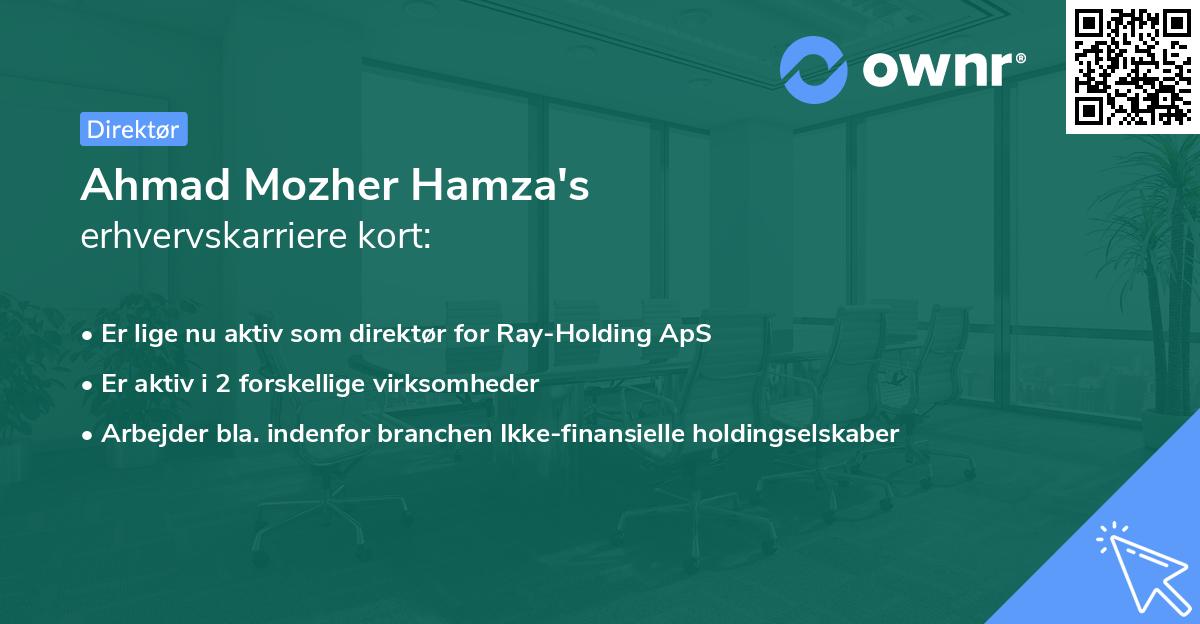 Ahmad Mozher Hamza's erhvervskarriere kort