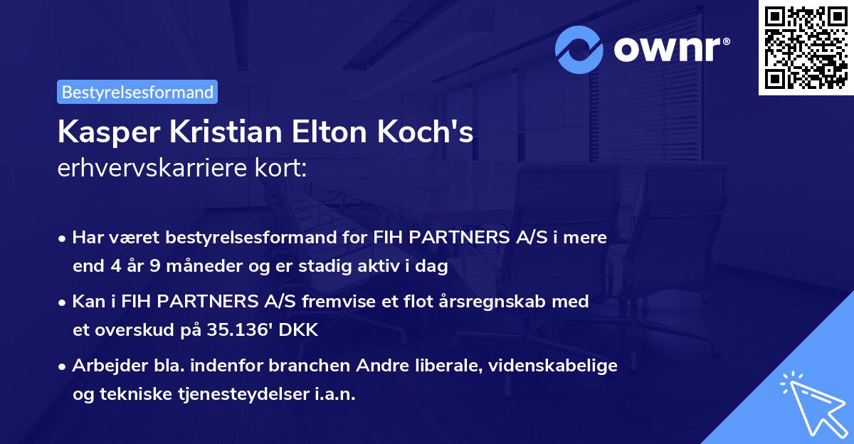 Kasper Kristian Elton Koch's erhvervskarriere kort