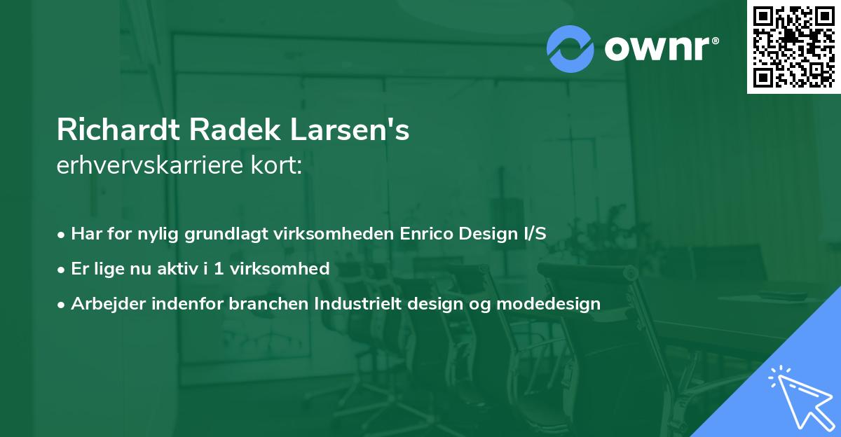 Richardt Radek Larsen's erhvervskarriere kort