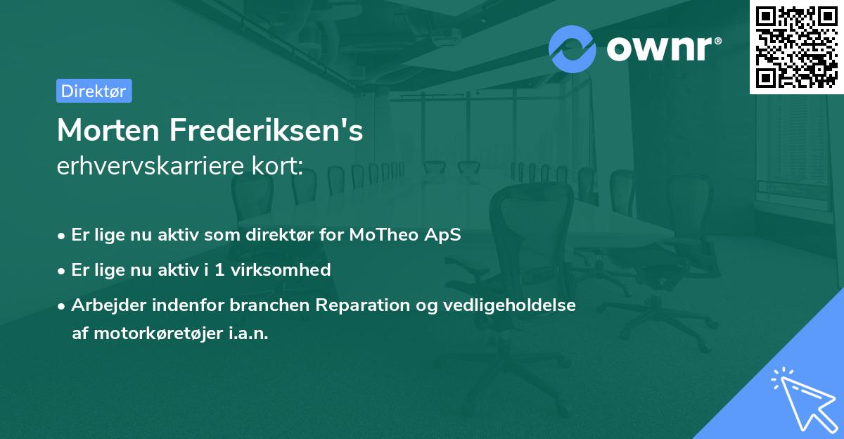 Morten Frederiksen's erhvervskarriere kort