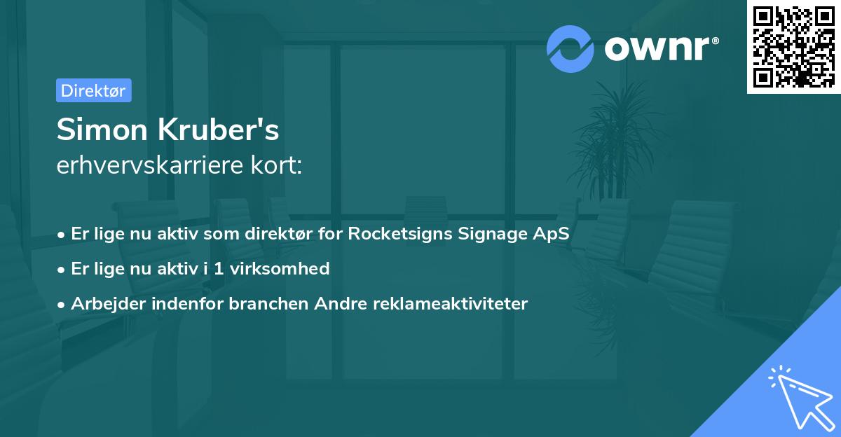 Simon Kruber's erhvervskarriere kort