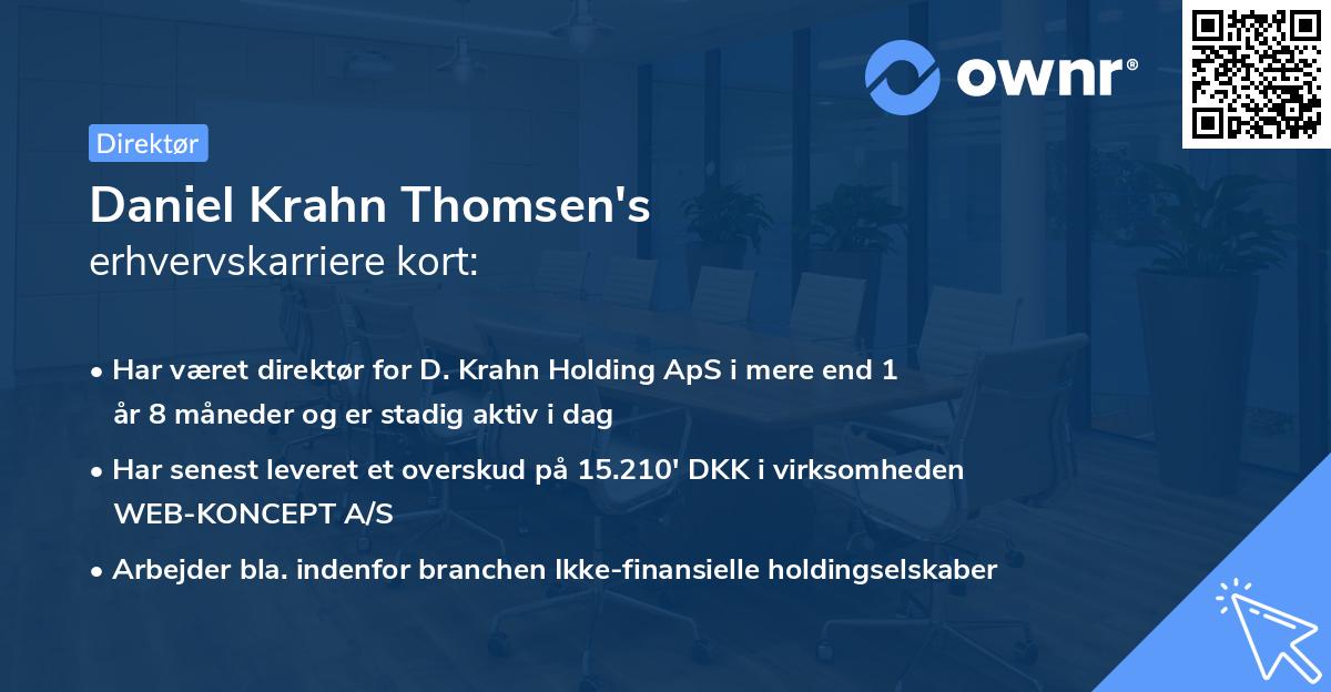 Daniel Krahn Thomsen's erhvervskarriere kort