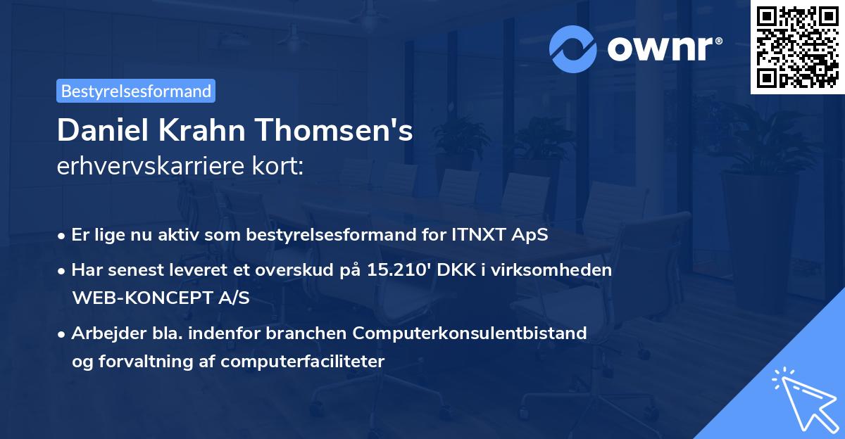Daniel Krahn Thomsen's erhvervskarriere kort