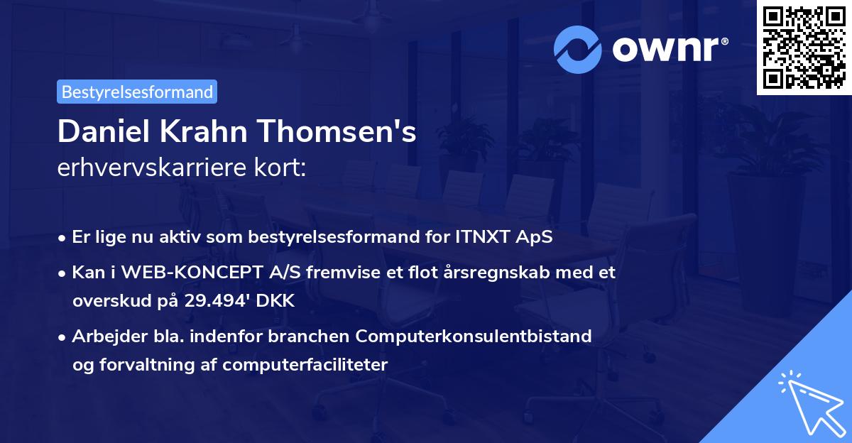 Daniel Krahn Thomsen's erhvervskarriere kort