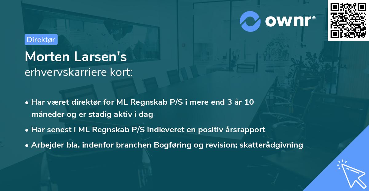 Morten Larsen's erhvervskarriere kort