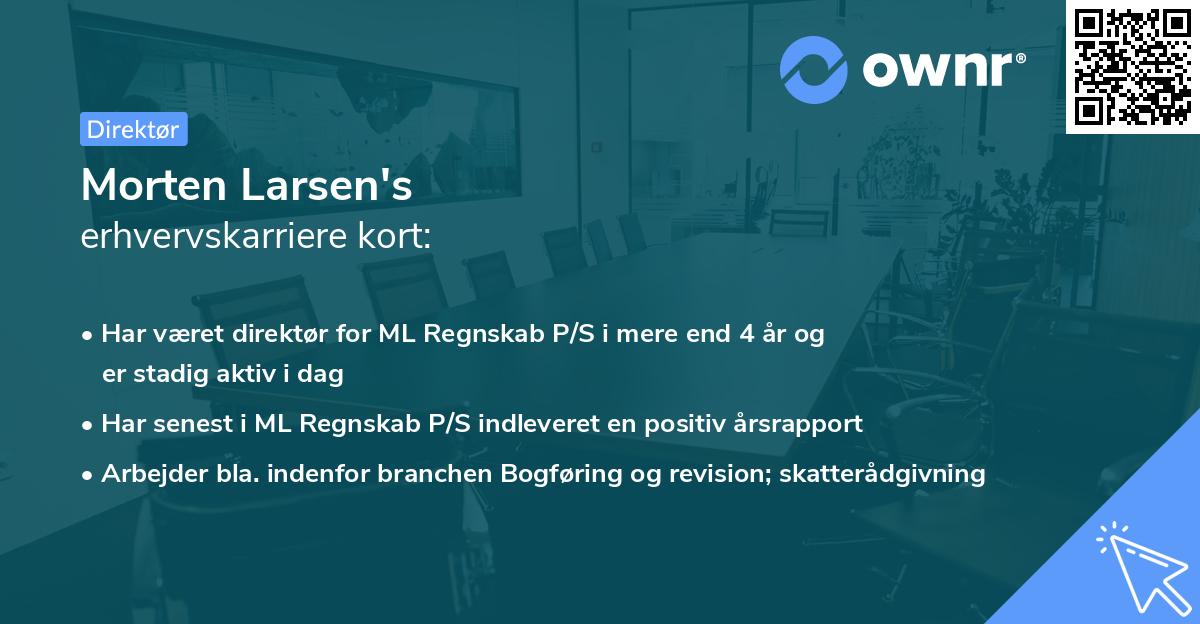 Morten Larsen's erhvervskarriere kort