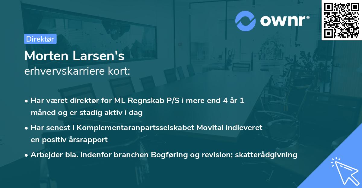 Morten Larsen's erhvervskarriere kort