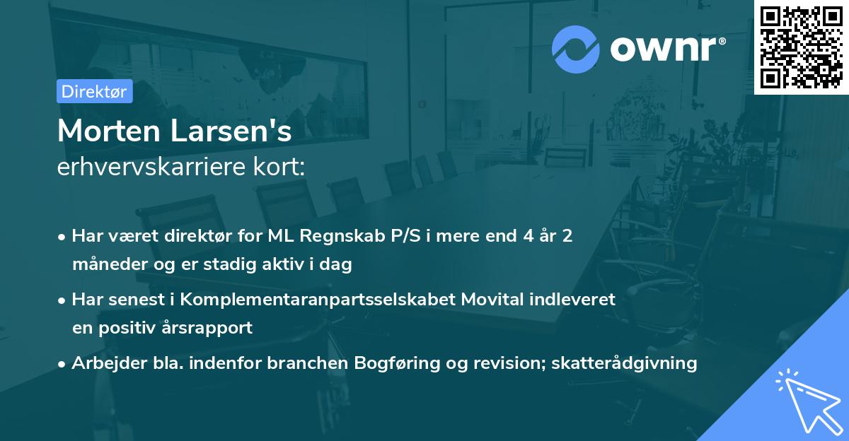 Morten Larsen's erhvervskarriere kort