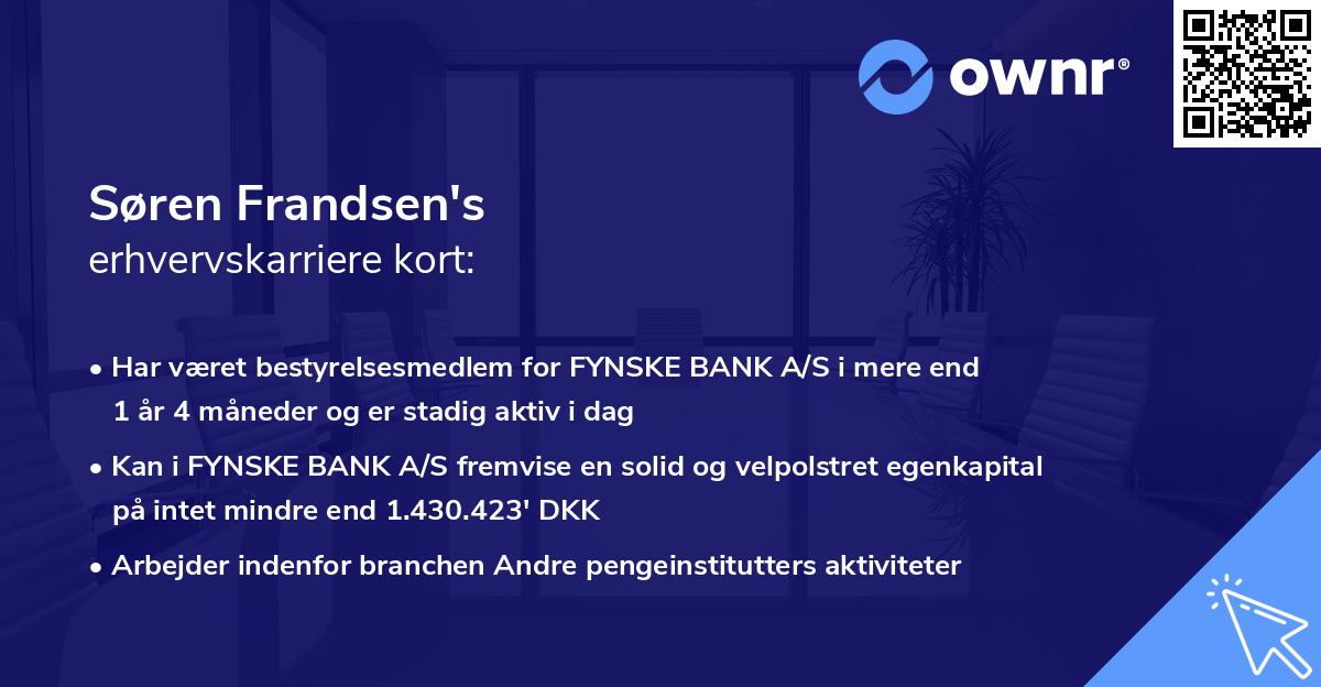 Søren Frandsen's erhvervskarriere kort