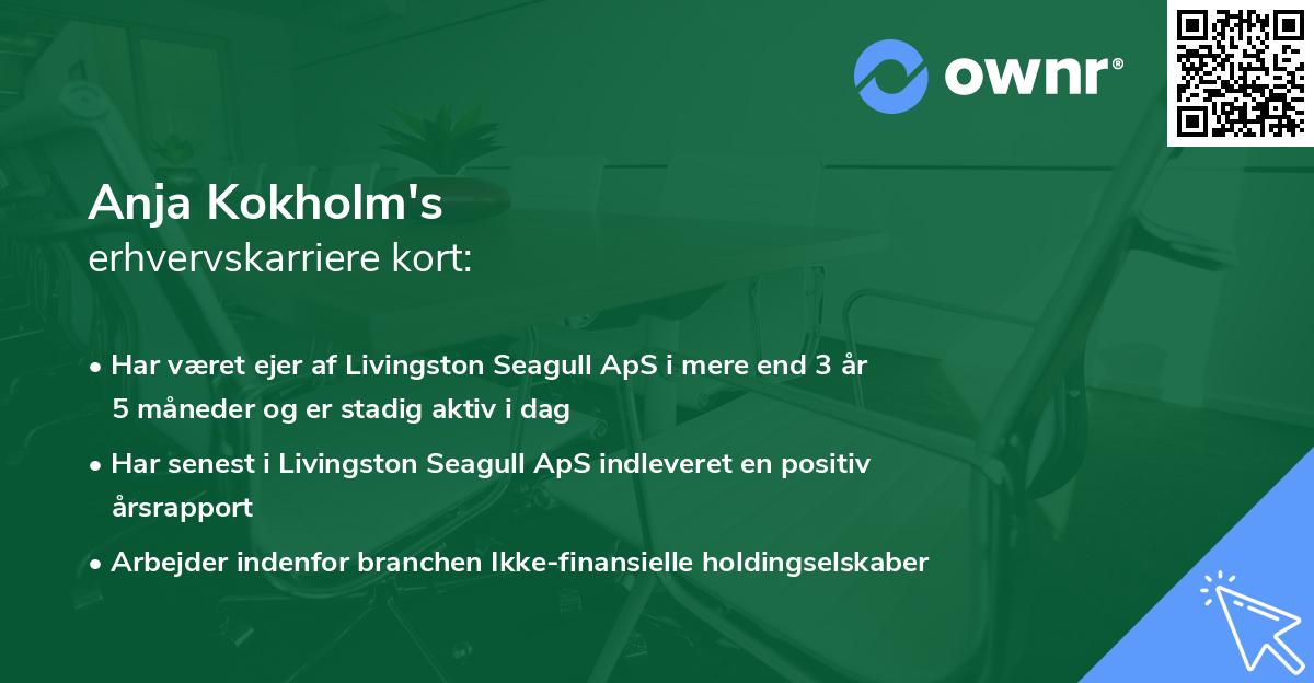 Anja Kokholm's erhvervskarriere kort