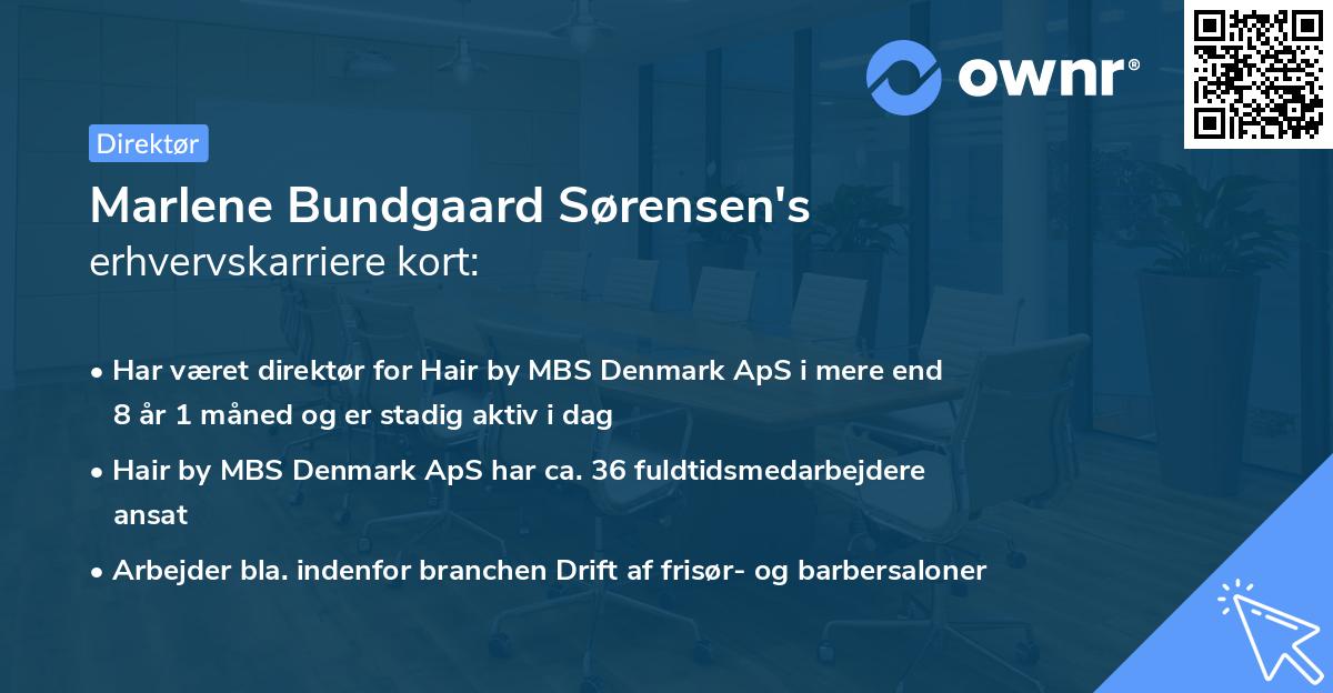 Marlene Bundgaard Sørensen's erhvervskarriere kort