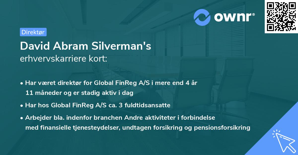 David Abram Silverman's erhvervskarriere kort