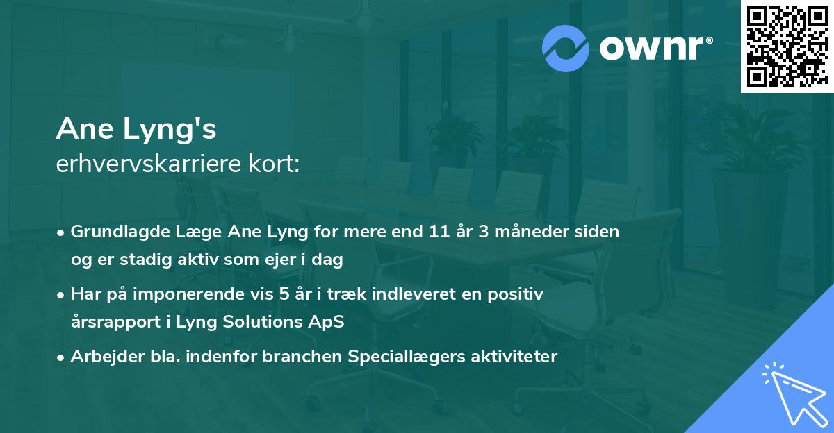 Ane Lyng's erhvervskarriere kort