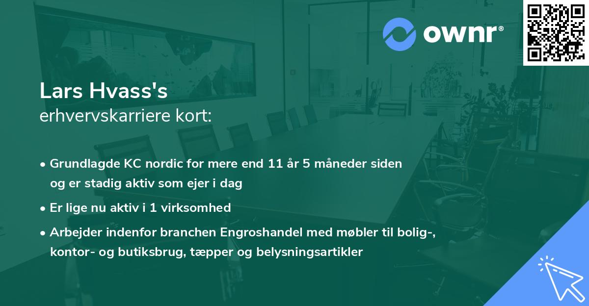 Lars Hvass's erhvervskarriere kort