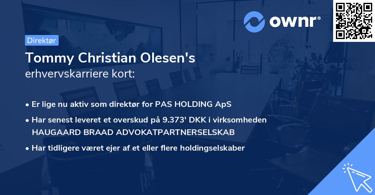 Tommy Christian Olesen's erhvervskarriere kort