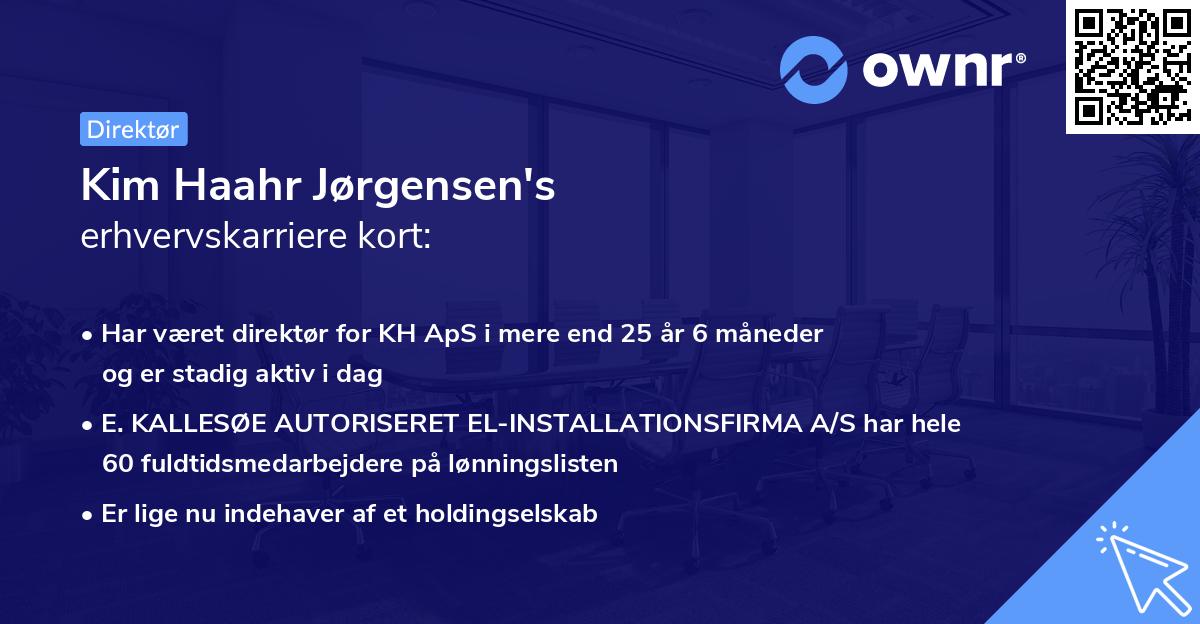 Kim Haahr Jørgensen's erhvervskarriere kort