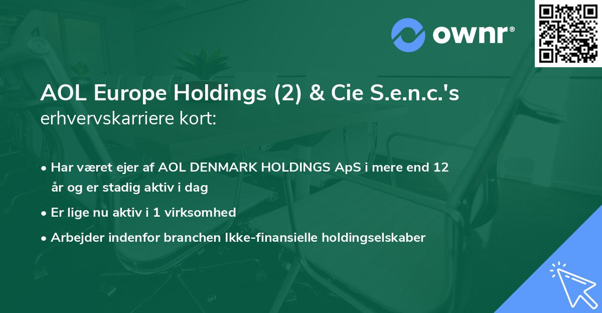 AOL Europe Holdings (2) & Cie S.e.n.c.'s erhvervskarriere kort