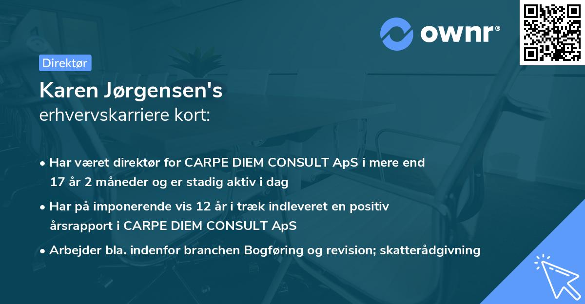 Karen Jørgensen's erhvervskarriere kort
