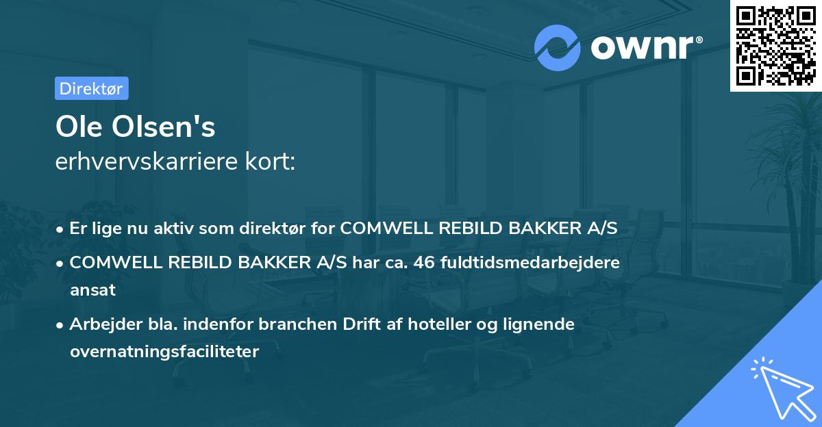 Ole Olsen's erhvervskarriere kort