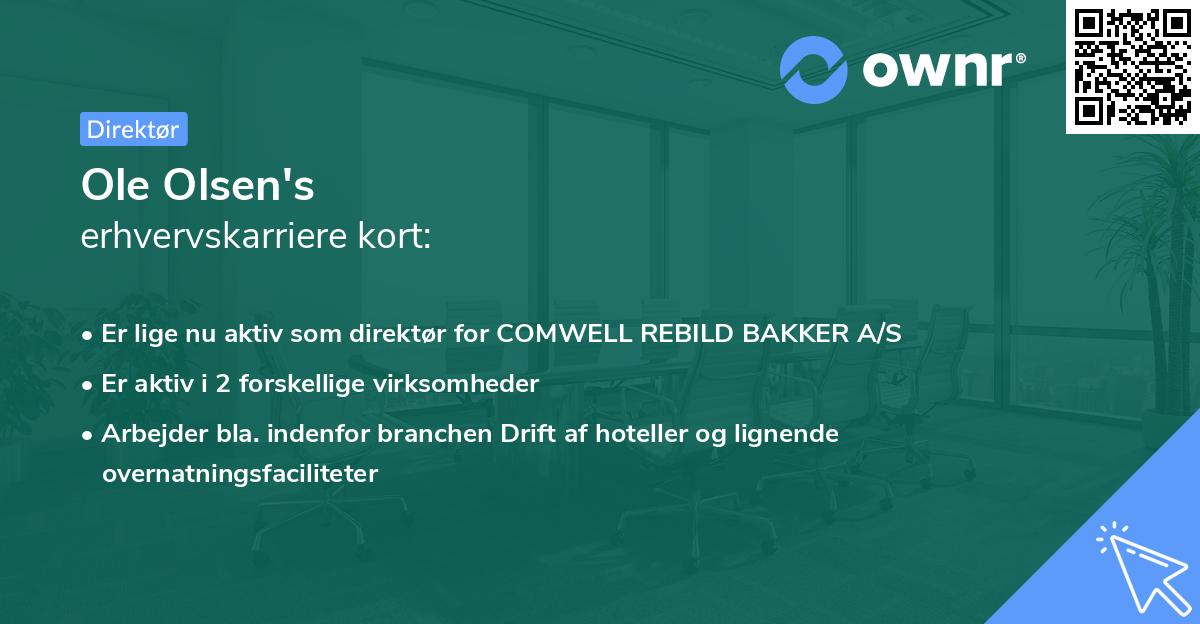 Ole Olsen's erhvervskarriere kort