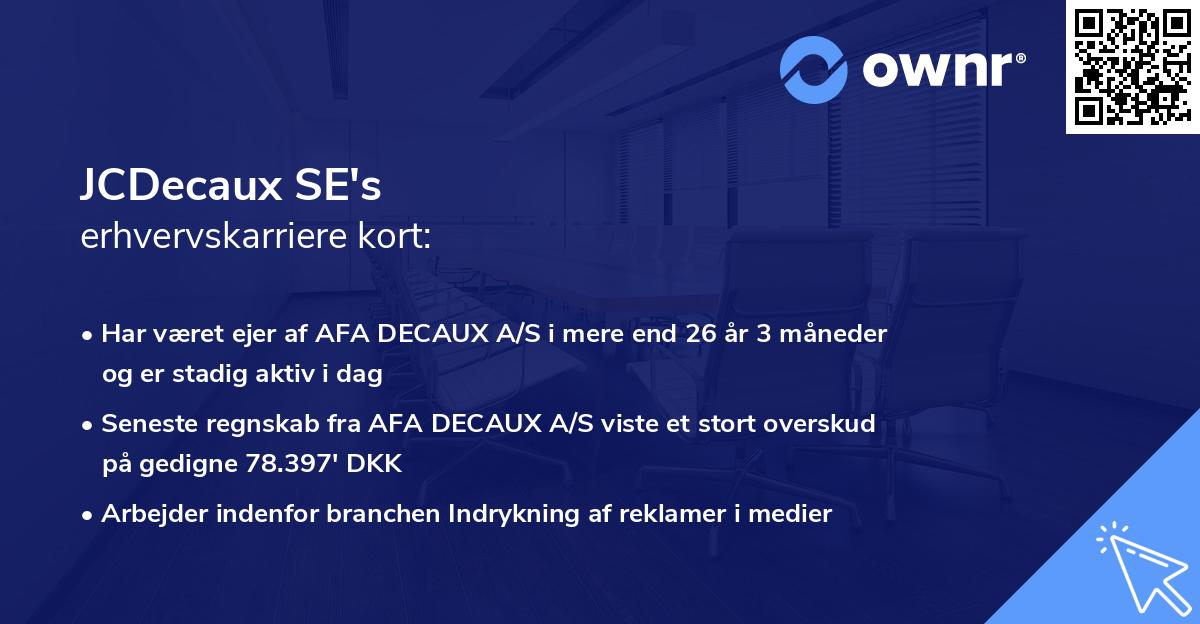 JCDecaux SE's erhvervskarriere kort