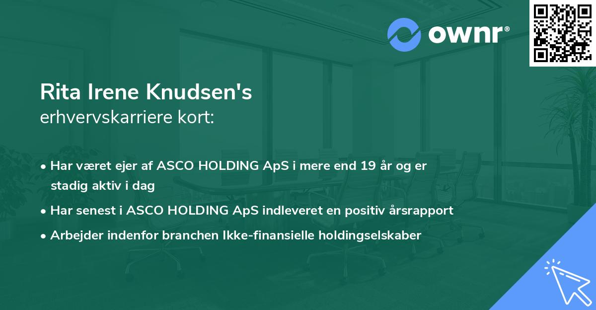 Rita Irene Knudsen's erhvervskarriere kort