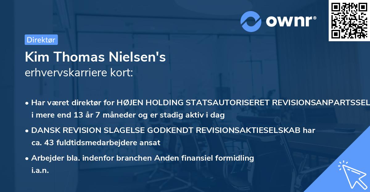 Kim Thomas Nielsen's erhvervskarriere kort