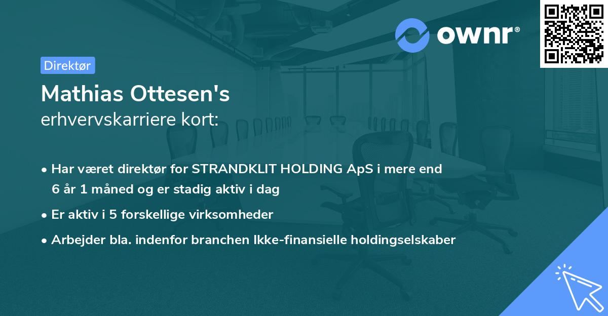 Mathias Ottesen's erhvervskarriere kort