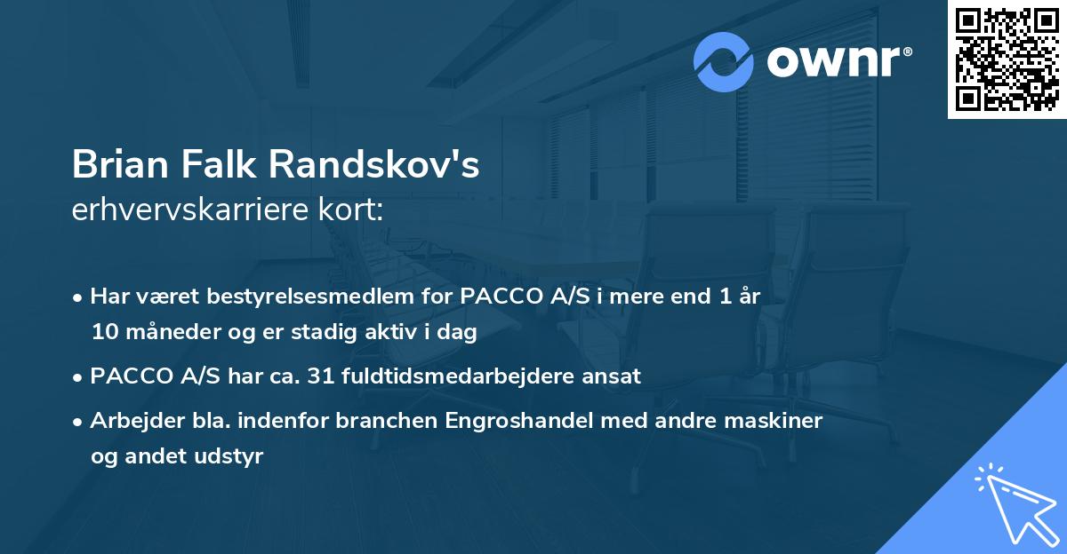 Brian Falk Randskov's erhvervskarriere kort