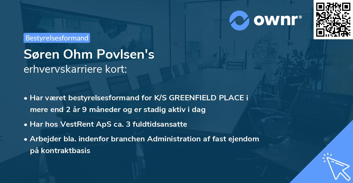 Søren Ohm Povlsen's erhvervskarriere kort