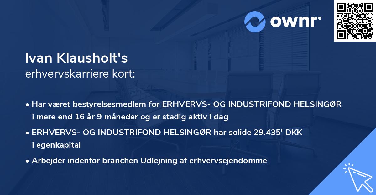 Ivan Klausholt's erhvervskarriere kort