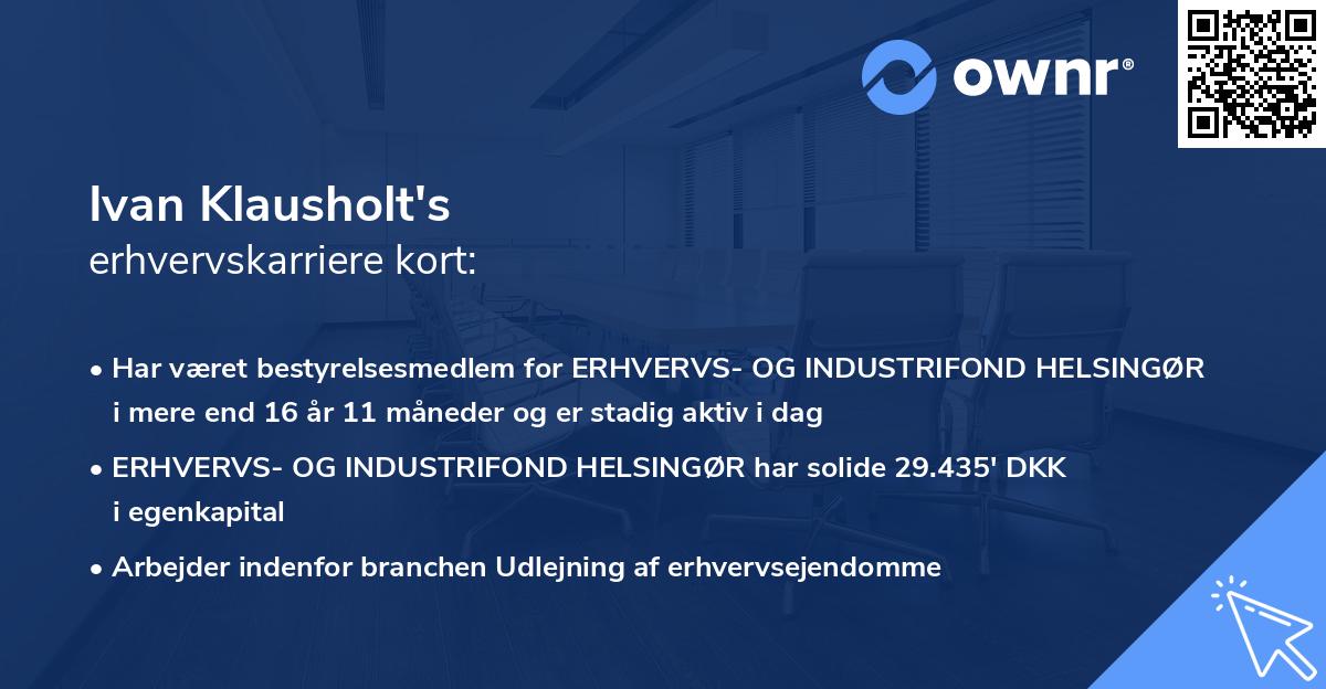 Ivan Klausholt's erhvervskarriere kort