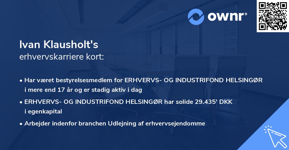 Ivan Klausholt's erhvervskarriere kort