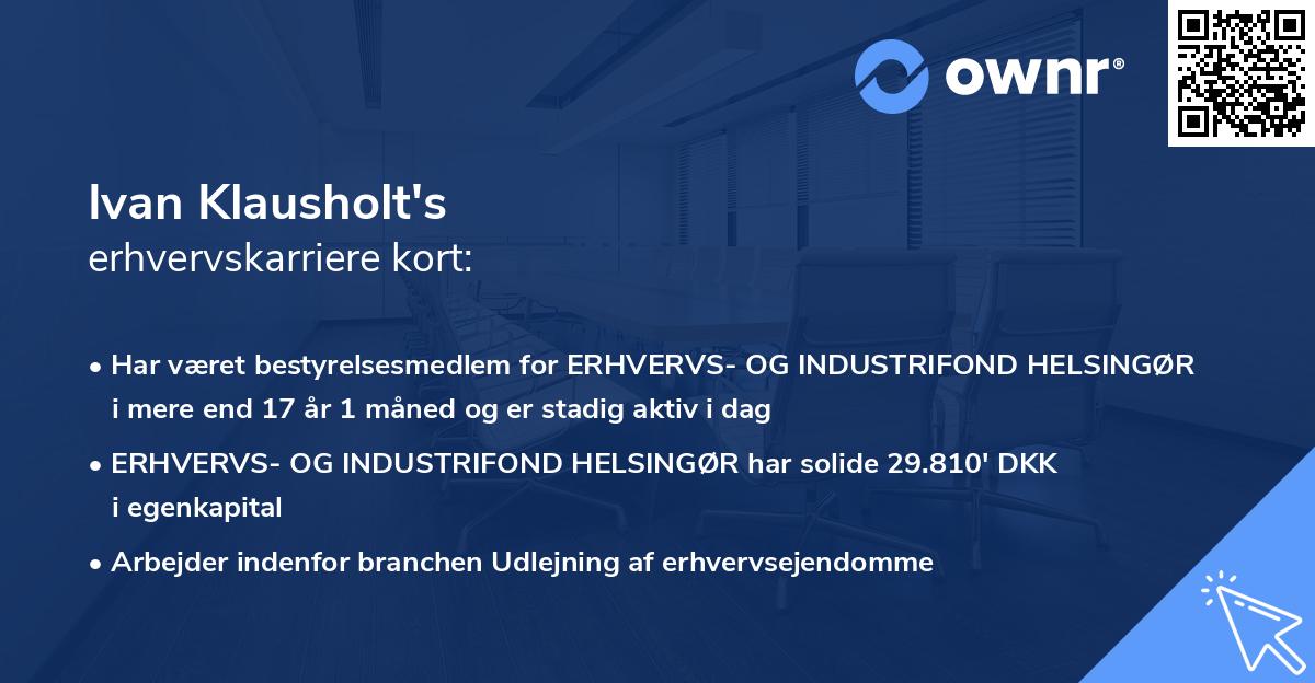 Ivan Klausholt's erhvervskarriere kort