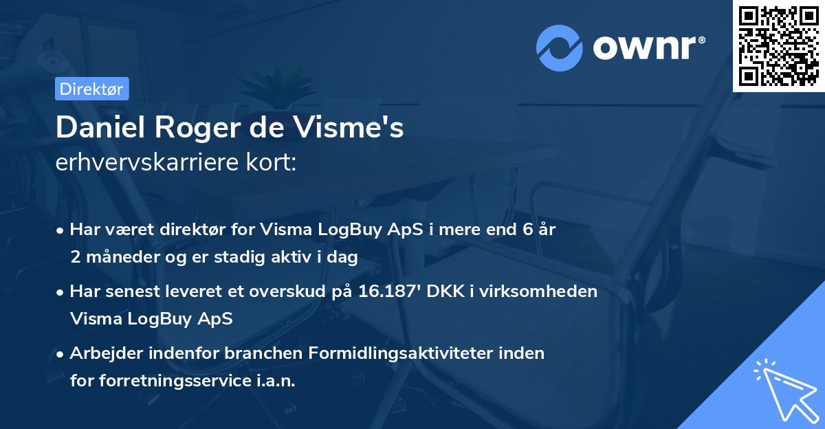 Daniel Roger de Visme's erhvervskarriere kort