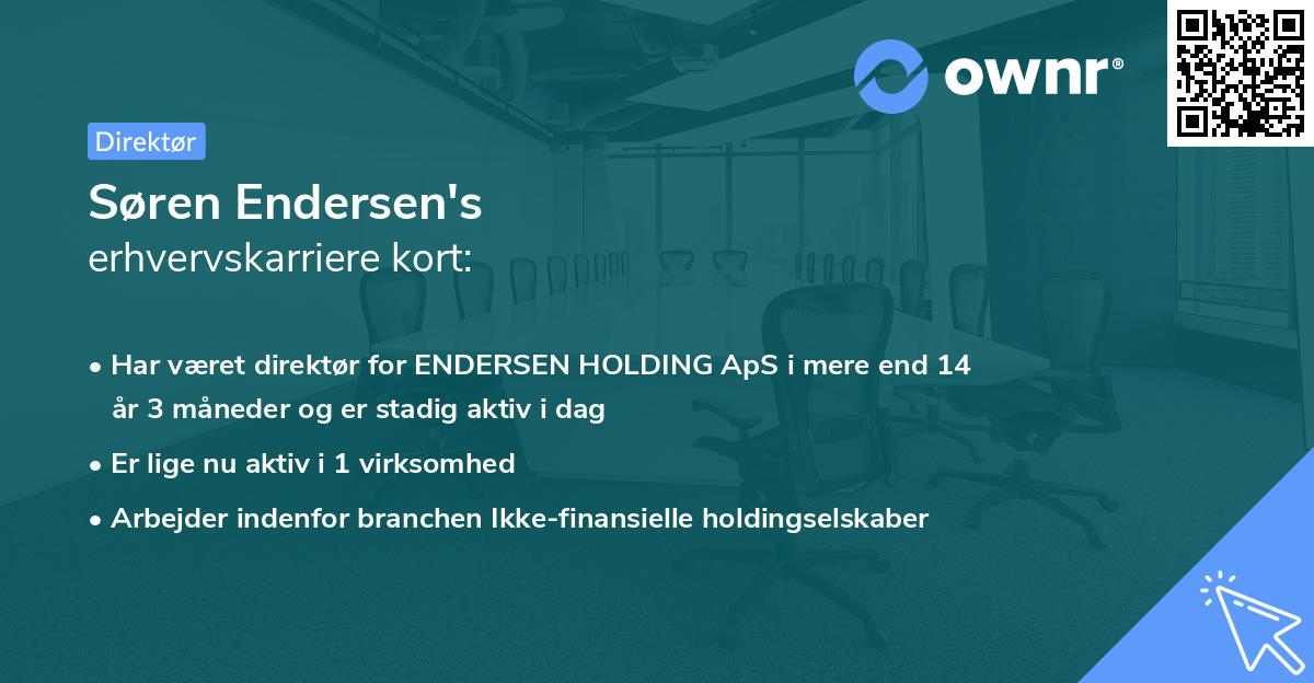 Søren Endersen's erhvervskarriere kort