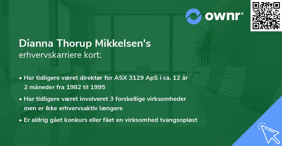 Dianna Thorup Mikkelsen's erhvervskarriere kort