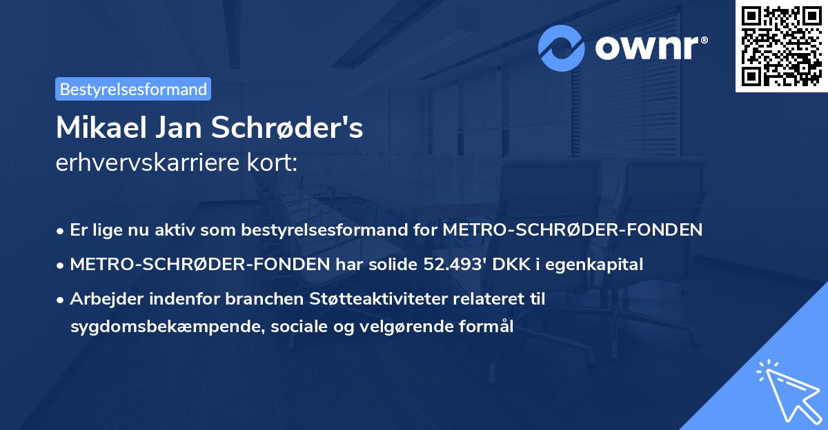 Mikael Jan Schrøder's erhvervskarriere kort