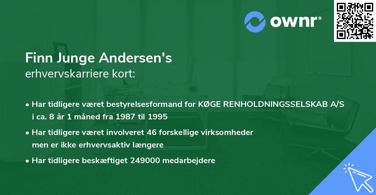 Finn Junge Andersen's erhvervskarriere kort