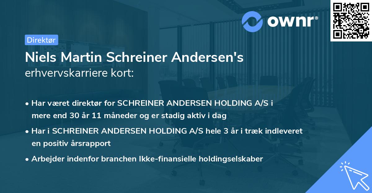 Niels Martin Schreiner Andersen's erhvervskarriere kort
