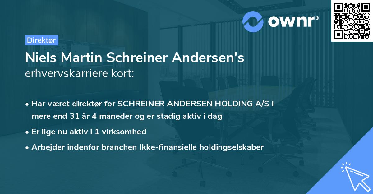 Niels Martin Schreiner Andersen's erhvervskarriere kort