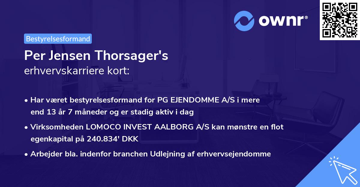 Per Jensen Thorsager's erhvervskarriere kort