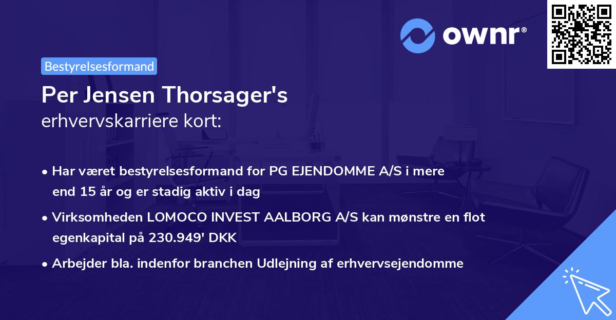 Per Jensen Thorsager's erhvervskarriere kort