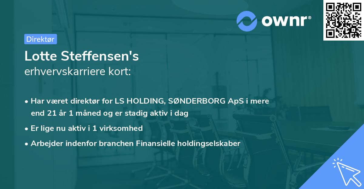 Lotte Steffensen's erhvervskarriere kort