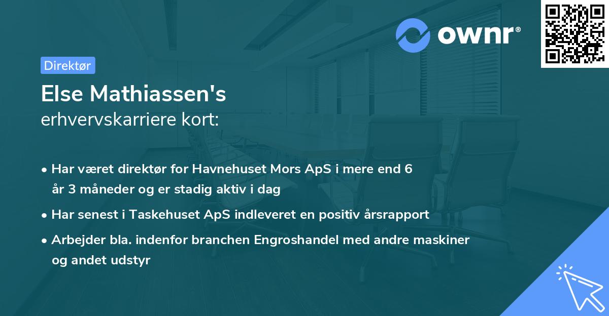 Else Mathiassen's erhvervskarriere kort