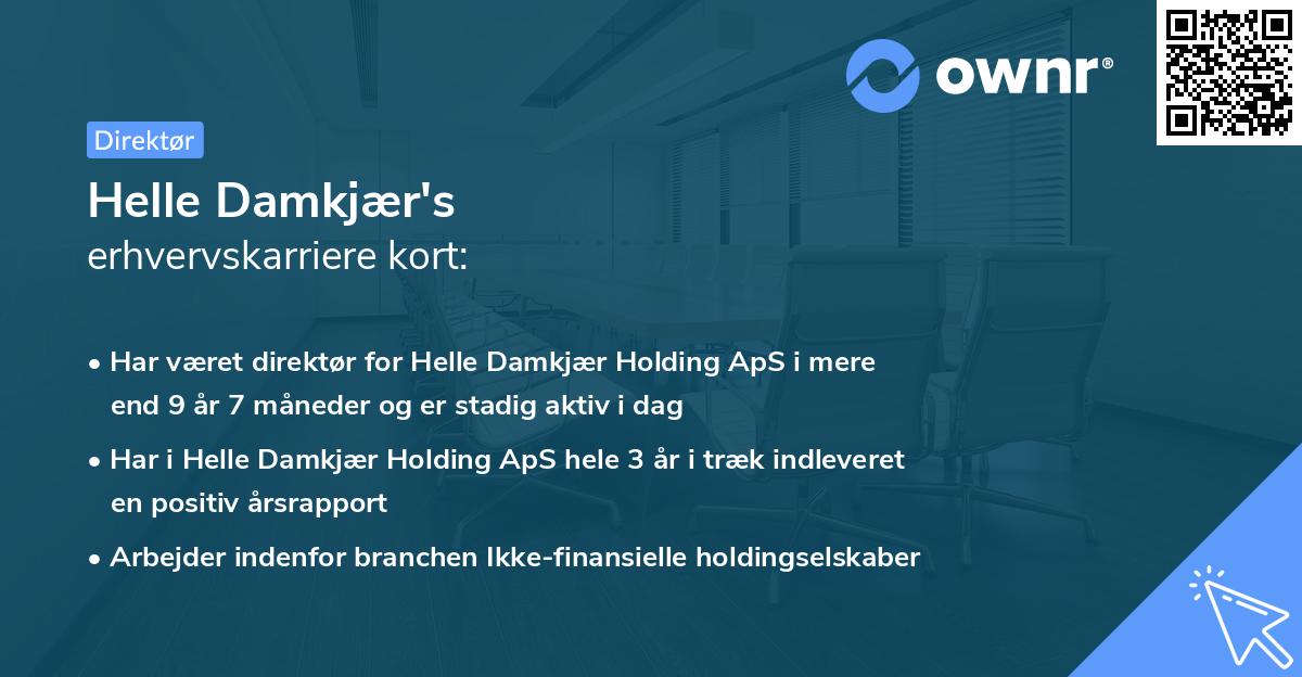 Helle Damkjær's erhvervskarriere kort