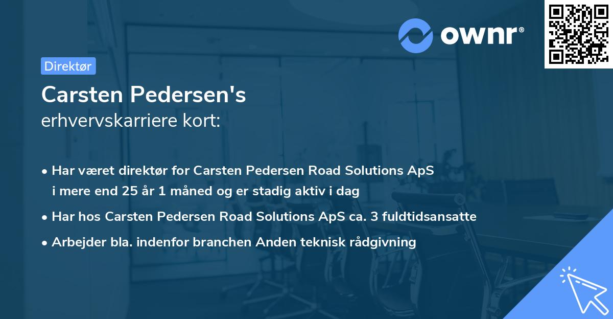 Carsten Pedersen's erhvervskarriere kort