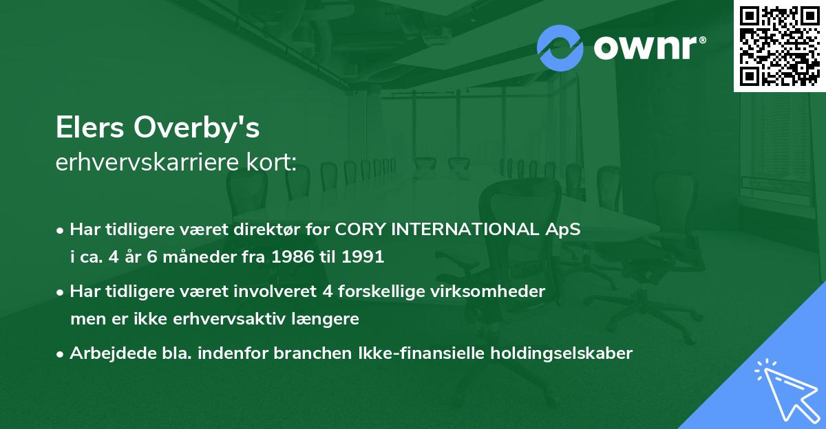 Elers Overby's erhvervskarriere kort