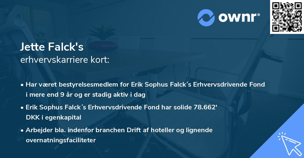 Jette Falck's erhvervskarriere kort