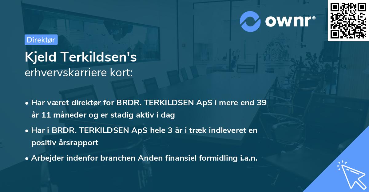 Kjeld Terkildsen's erhvervskarriere kort